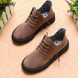 Canvas Shoes Women Autumn Winter Shoes High Quality Ladies Casual Shoes Lace up Women's Flats