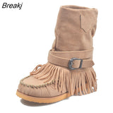 Women Tassel Winter Snow Boots Ladies Suede Ankle Boot Female Fashion Casual Shoes Comfort Footwear Plus Size 35-43