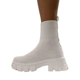 Breakj Women's Flying Sports Short Boots Women's Autumn And Winter New Women's Boots Large-Size One-Legged Pedal Socks