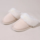 Winter Warm Fur Indoor Home Slippers Women Fluffy Comfort Soft Bedroom Slippers for Couples Flat Non Slip House Shoes