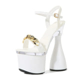 Decoration Buckle Strap Women Shoes New Chunky Heel Sandals Summer Platform High Heels Nightclub Party Pole Dance