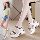Sandals for Women 2024 New Summer Fish Mouth Wedge Muffin Platform Daddy High Heels To Increase Women's