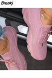 Large Size Flying Woven Sports Shoes Women's Mesh Breathable Casual Women's Single Shoes Running