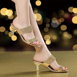 The Summer Of 2024, The New Water Drill Sandals, Women's High Heels, Temperament, Diamond Slippers, Fashion