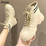 Bottom Chunky Sneakers New Warm Plush Winter Boots for Women Shoes Woman Lace Up Zipper Autumn Fur Ankle