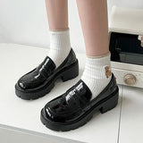 platform women's loafers shoes High Heels Pumps Chaussure Femme College Shoes Lolita Cosplay Platform Chunky Sole