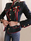Elegant Office Women Jacket Chic Temperament Formal Vintage Single Breasted Slim Coat Suit Outerwear Blazer Spring