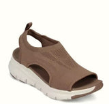 Breakj Spring And Summer New Hollow Leisure Large-Size Thick-Soled Women's Sandals Breathable Knitted Fish Mouth Flat