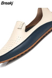 Men Boat Shoes Leather Mens Loafers Lightweight Sneakers Italian Breathable Slip-on Driving Casual Shoes Men Size 47 for