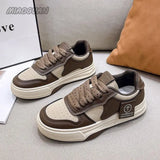Shoes Women's Sneakers New Muffin Thick Bottom Khaki Black White Color Matching Fashion Women's Shoes Casual Sports
