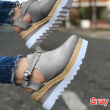 Heel Shoes Woman Sandals Vintage Flat Platform Ladies Shoes Women Fashion Comfortable Sandals Female Sandalias