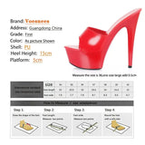 Color Woman Wedding Shoes Sandals 2023Nightclub Sexy High-heeled 15cm Shoes Slippers Heels Waterproof Sandal Summer