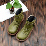 Female Literary Retro Big Head Doll Shoes Japanese Style Thick-Soled Plus Velvet Comfort Women Boots Casual Ankle
