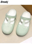 Women Blue Summer Sandals Rubber Jelly Shoes Non Slip Comfort Women Slipper And Sandal Hot Sale Women Beach Shoes Indoor