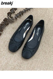 Brand Flats Ballet Women Shoes Classic Round Toe Flat Ballerina Female Bow Casual Slip On Loafer Soft Moccasin Fashion