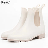 Rain Boots for Women PVC Ankle Rain Shoes Waterproof Solid Women's Boot Elastic Band Rainy Shoes Woman Fishing