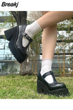 Platform Mary Janes Pumps 2023 Brand New Spring Summer T-strap Stylish Walking Comfy Pumps Sandal Women Footwear