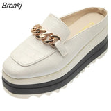 Women Flip Flops Comfortable Rubber Platform Shoes Women Casual Round Toe Flat Loafers Flats Autumn Women Shoes