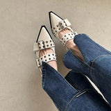 Woman 2024 Trend Women Chunky Sandals Summer Shoes Fashion Mid Heels Pointed Toe Party Shoes Brand Casual