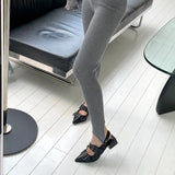 Autumn Women's Pumps Casual Shoes Crude Heel Pointed Toe Belt Buckle Female Shoes High Quality Luxury Sandals New