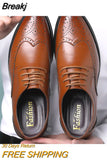 Mens Oxford Shoes Genuine Calfskin Leather Brogue Dress Shoes Classic Business Formal Shoes