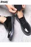 Men's Leather Shoes Size Head Leather Soft Anti-slip Driving Shoes Man Spring Leather Shoes 2023