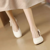 Sandals ，Women's 2024 Summer New Fashion Round Toe Mary Jane Women's Shoes Shallow Slip on Pumps Zapatillas