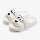 Indoor Cotton Dog Slippers Flat Women Men Bathroom Slides Couples Summer Shoes Soft EVA Non-slip Funny Beach Flip