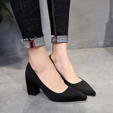 Heels Women's 2023 New Women's Shoes Pointed Toe Shallow Mouth Shoes Women's Thick Heel Fashion Shoes Women's Large Size