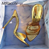 Heel Slippers Women Shoes Summer Peep Toe Mixed Colors Stiletto Sandals Sexy Party Ladies Shoes Luxury Woman