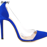 Flock Thin Heels Women Pumps Sexy Women's Pointed Toe Velvet High Dress Shoes Woman Party