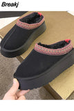 Designer Women's Plush Winter Plush Warm Shoes Unisex Outdoor Waterproof Comfortable Casual Shoes Zapatos De Mujer