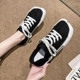 Women Canvas Shoes Female Height Increasing Casual Vulcanized Sneakers Woman Solid Espadrilles Lace-Up Red White
