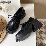 platform Lolita Shoes women 2024 Platform Mary Jane Shoes High Heel Women JK Uniform Leather Shoes college girls