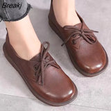 Women Oxfords Spring/Autumn Flat Shoes for Women Artificial Leather Casual Flats Ladies Lace Up Solid Chaussure