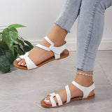 Women's Sandals Summer 2024 Flat Woman White Shoes Elegant Open Toe Beach Dress Flats for Women Outdoor Sandalias Plus Size