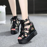 white platform sandals Wedges Women's Shoes Summer Shoes Women Sandals Platform Shoe laces High Heels Casual Shoes