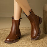 Toe Lolita Boots Shoes Zipper Winter Footwear Boots-Women Ankle 2023 Rubber Ladies Autumn Rock Med Rome Fabric PU