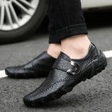 Leather Men Moccasins slip on Soft Casual Loafers handmade Leisure shoes Breathable flats Comfortable for men