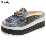 Women Sandals Platform Sandals Metal Decoration Baotou Pointed Toe Women's Outdoor Shoes Zapatos De Mujer Zapatos De