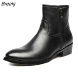 Sales 2021 Genuine Cowhide Leather Boots Men High Zip Top British Fashion Men's Fashion Style Chelsea