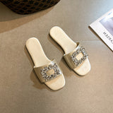 Square Buckle Sandals Slippers Women Wear 2024 Summer New Women's Shoes Network Celebrities Popular Style Fairy Style