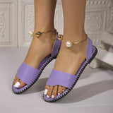 Breakj Flat-Bottomed Pearl Fish Mouth Comfortable Large-Size Lazy Beach Sandals Woman In Summer