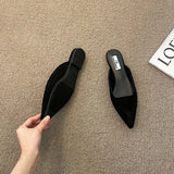Pointed Mules Fashion Leopard Print Women Slippers Casual Women's Shoes Women Low Heels Elegant Ladies Outdoor