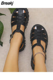 Sandals Women Summer Sponge Cake Bottom Roman Heightening Women Sandals Fashion Outer Wear Women Shoes Leather