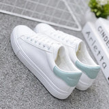 Breakj White Shoes Female Students Korean Version Is Very Spring And Autumn Leather Flat Shoes Sneakers Breathable Women's Board