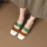 Autumn New Ladies Square Head French Retro Elegant Low Heel Mary Jane Shoes Leather Thick Heel One Word Strap Shoes