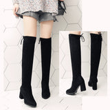 Long Faux Suede Boots Women Over-the-knee Boots Casual Black Sexy Nightclub Platform Shoes for Women Autumn Women