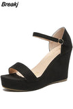 Women Shoes Platform Sandals Women Peep Toe High Wedges Heel Ankle Buckles Sandalia Espadrilles Female Sandals