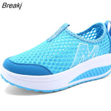 Women Sneakers 2023 Breathable Waterproof Wedges Platform Vulcanize Shoes Woman Spring Luxury Leather Casual Tennis Feminino